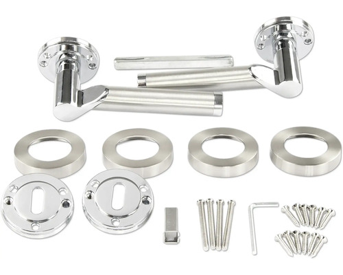 Deurbeslagset van metaal met schroeven en accessoires