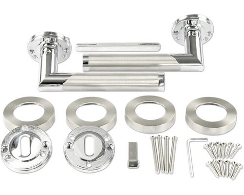 Deurklinkset met rozetten en bevestigingsmateriaal