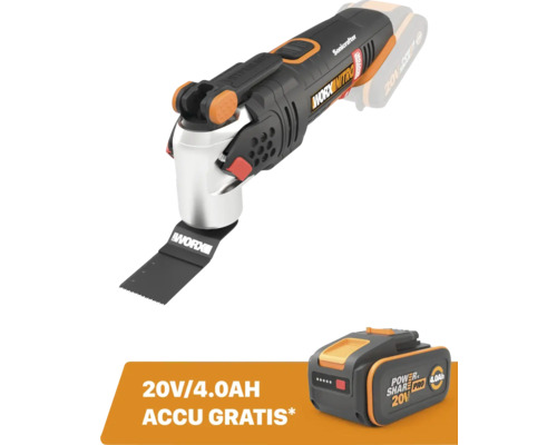 WORX Accu multitool Sonicrafter WX693.9 (zonder accu) **gratis 20V accu**