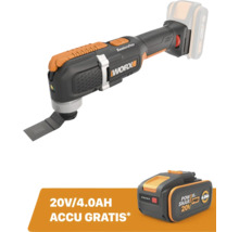 WORX Sonicrafter accu multitool inclusief twee 20 Volt 4,0 ampère-uur batterijen.