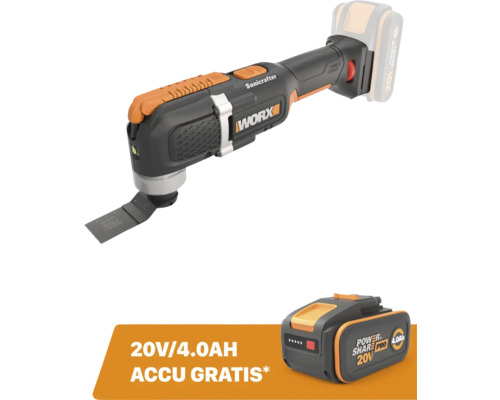 WORX Accu multitool Sonicrafter WX696.9 (zonder accu) **gratis 20V accu**