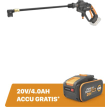 Worx accu-drukreiniger inclusief gratis 20 Volt 4,0 Ampère-uur accu.
