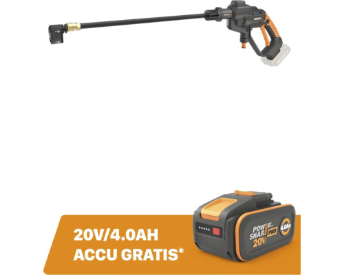 WORX Accu Drukreiniger Hydroshot WG620E.9 (zonder accu) **gratis 20V accu**