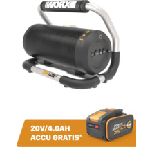 Worx Bluetooth speaker met handvat en gratis accu 20 Volt 4.0 Ampère-uur Power Share Pro.