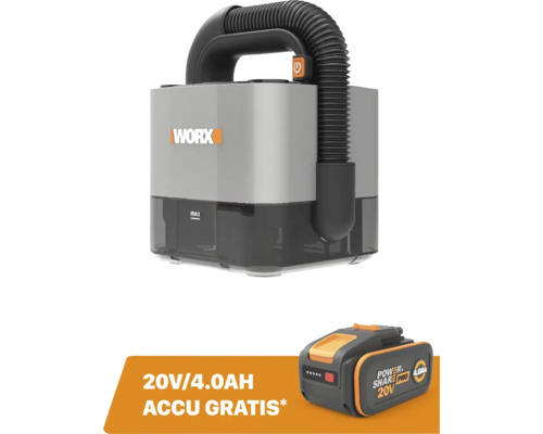 WORX Accu stofzuiger WX030.9 (zonder accu) **gratis 20V accu**