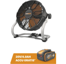 Worx Nitro accu ventilator 20 Volt inclusief 4,0 Ampère-uur accu, verstelbaar met standaard.