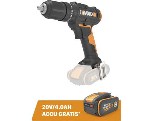 WORX Accu klopboor-/schroefmachine WX370.9 (zonder accu) **gratis 20V accu**