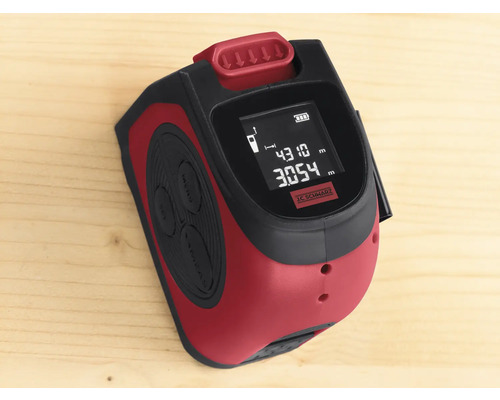 Elektronische afstandsmeter in zwart en rood