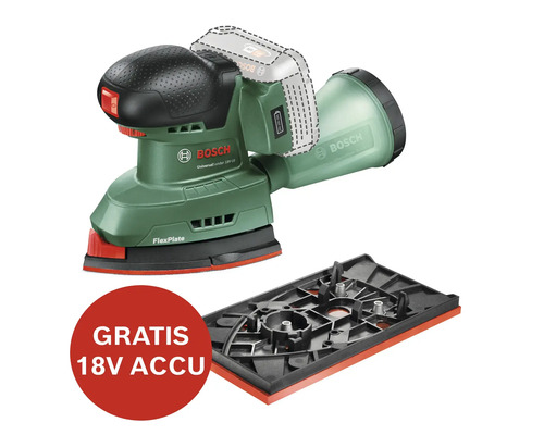 BOSCH Accu multischuurmachine UniversalSander 18V-10 **gratis accu**