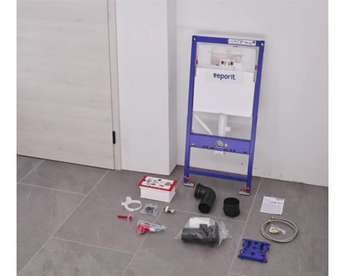 Toilet voorwandelement met installatiemateriaal.