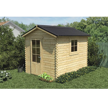 Houten tuinhuis met deur en raam