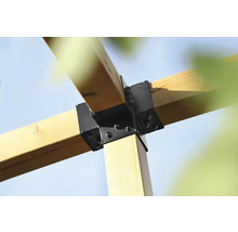 STARX Paalverbinder Hoek-model 4-weg 90x90 mm zwart