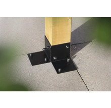 STARX Paalhouder 90x90 mm vloerbevestiging zwart