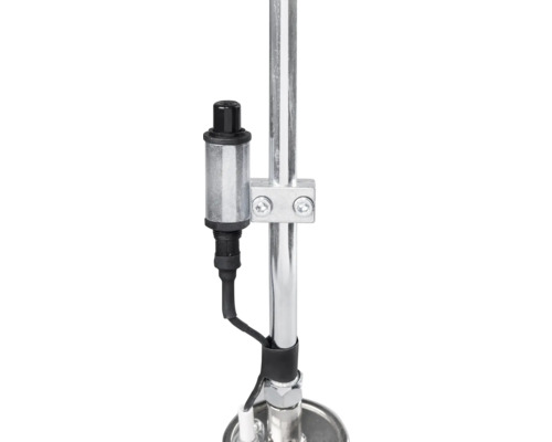 Gedetailleerde afbeelding van een metalen niveausensor.