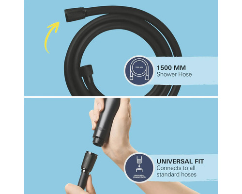 Doucheslang van 1500 millimeter met universele aansluiting