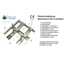 Metal Stud C 60-27 profielen met plafondbevestigingsaccessoires