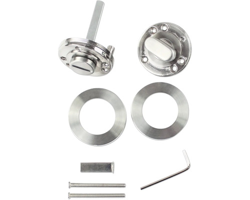 Toiletvergrendelingsset van metaal met schroeven, ringen en een schroefsleutel