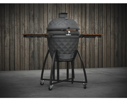 Keramische barbecue met bijzettafels en wielen