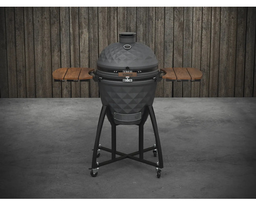 Keramische barbecue met zijtafels en wielen