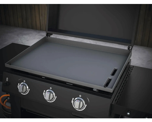 Barbecue met bakplaat en bedieningsknoppen