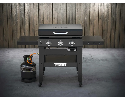 Tenkerker gasbarbecue met zijplanken en gasfles