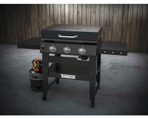 Tenkeker gasbarbecue met drie branders, zijplanken en gasfles