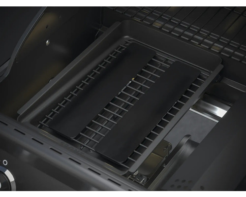 Binnenaanzicht van een gasbarbecue met grillrooster en flavor bars