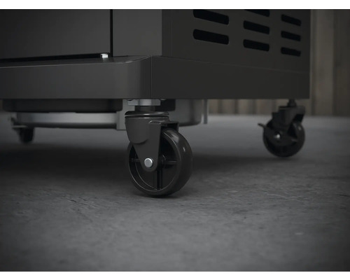 Detailopname van de wielen van een meubelstuk voor eenvoudige verplaatsing