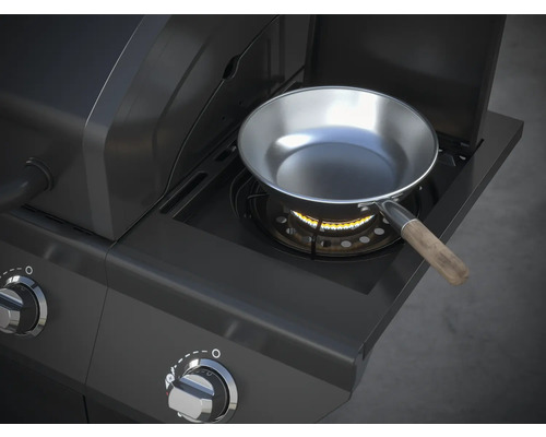 Gasbarbecue met zijbrander en braadpan