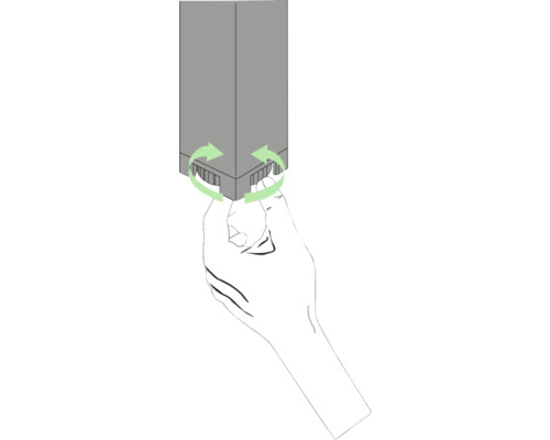 Hand draait een container met een draaiende beweging