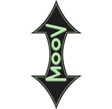 VOOM belettering in pijlvorm