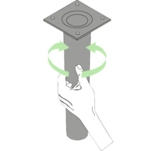 Illustratie van een draaibare steun met hand