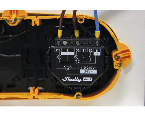 Shelly Gen3-schakelaar met elektrische kabels