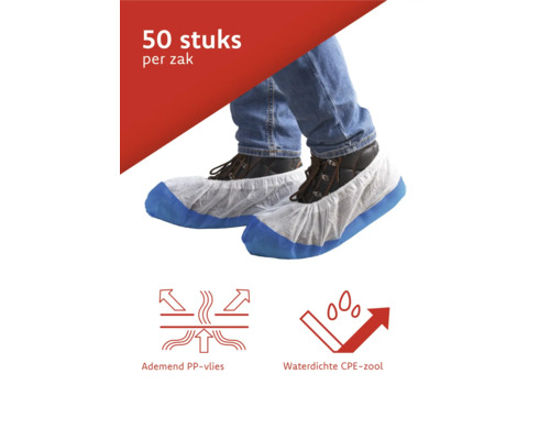 Overschoenen van polypropyleenvlies met waterdichte zool, 50 stuks