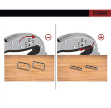 Instelmogelijkheden van een tackerapparaat met nietjes