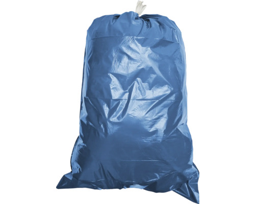 Blauwe vuilniszak gevuld