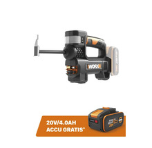 Worx 20 Volt accu-compressor met een gratis 4,0 ampère-uur accu.