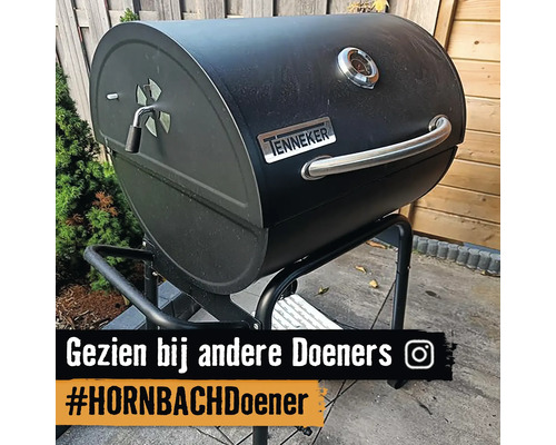 Zwarte houtskoolbarbecue van het merk Tenneker