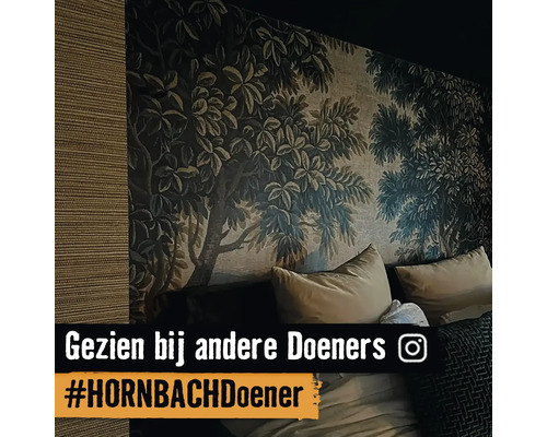 Slaapkamer met boombehang en kussens