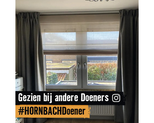 Raam met gordijnen en rolgordijn voor woonkamerdecoratie