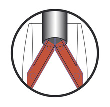 Tekening van de constructie van een metalen buis met stutten