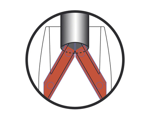 Tekening van de constructie van een metalen buis met stutten