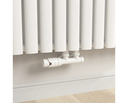 Radiator met thermostatische kraan voor temperatuurregeling
