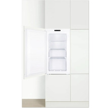 Geïntegreerde vriezer met open deur en drie laden