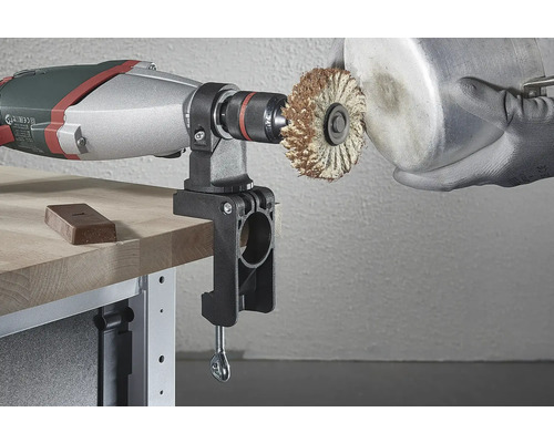 Polijstset met boormachine en werkbank