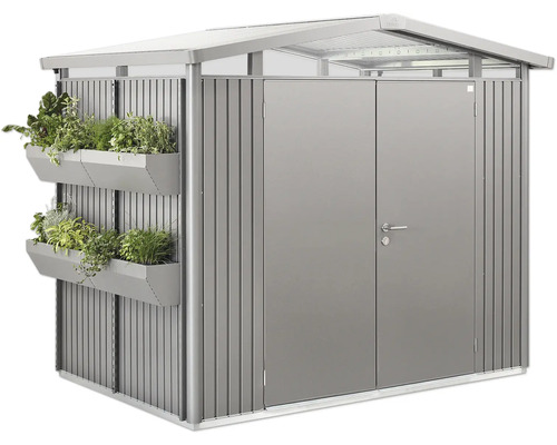 Tuinkast met plantenbakken voor het opbergen van tuingereedschap