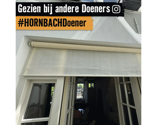 Raam met handmatig bedienbaar rolgordijn ter bescherming tegen zonlicht