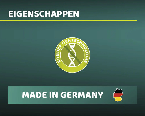 Eigenschappen: Zonder gentechnologie symbool en Made in Germany keurmerk