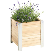 Houten plantenbak met lavendel