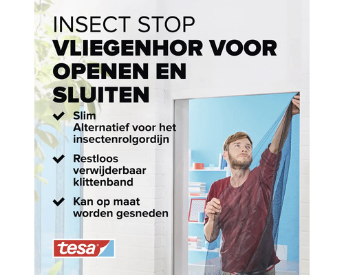 Insect hor voor ramen met klittenband bevestiging.